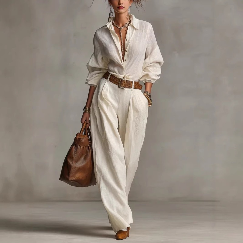 Completo Elegante Primaverile/ - Linen Pant Wide recensione e prezzo
